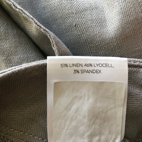 LEVEL 99 Anthropologie Gray/Gravity Textured Linen Blend Button Fly Pant - Picture 3 of 10